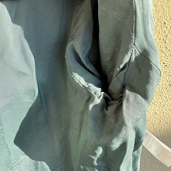 Vintage 80s Ann Tjian For Kenar Sea Foam Green Long Overcoat Blazer Size Small - Picture 10 of 13